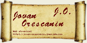 Jovan Oreščanin vizit kartica